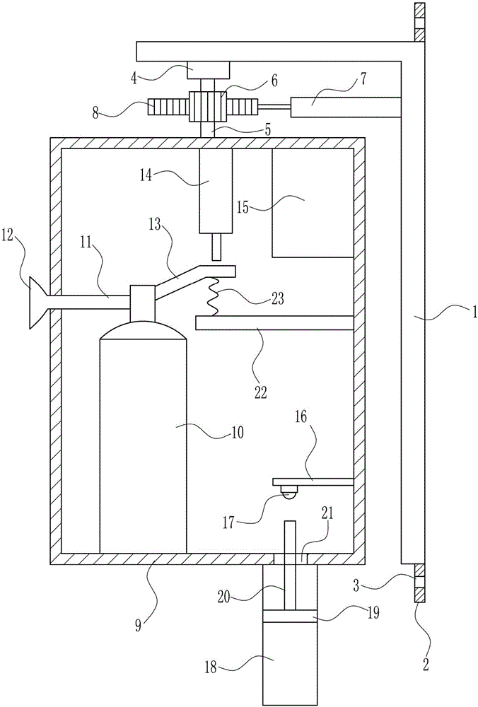 Rotation type automatic fire extinguisher for big data centre