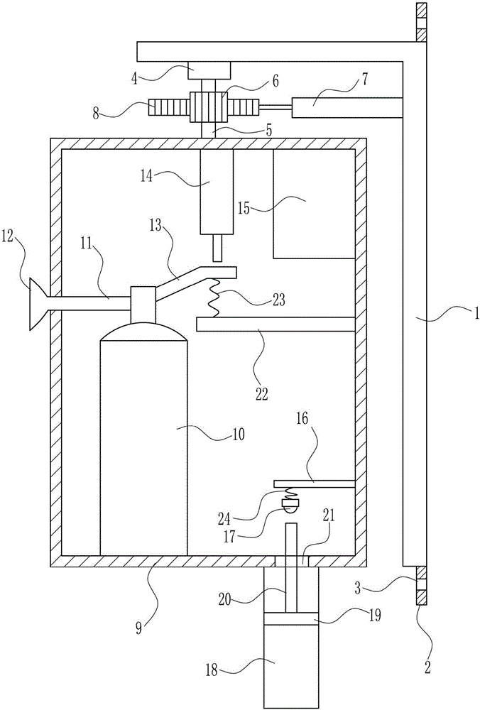 Rotation type automatic fire extinguisher for big data centre