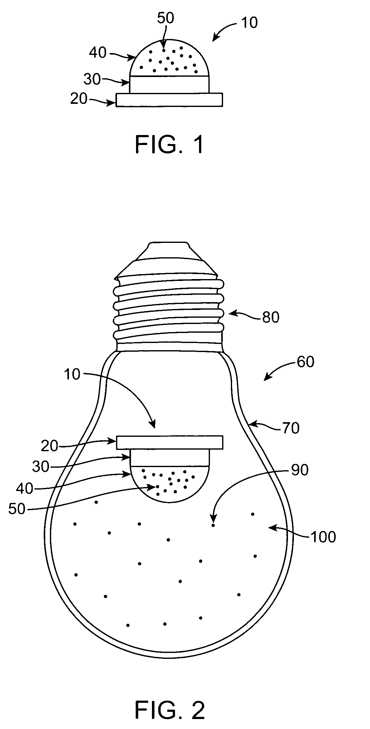 Phosphor-containing LED light bulb