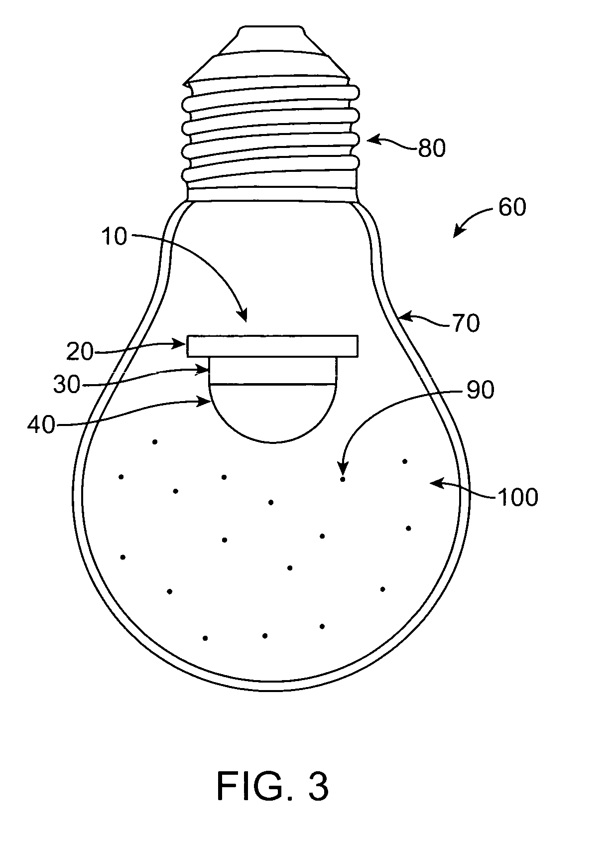 Phosphor-containing LED light bulb