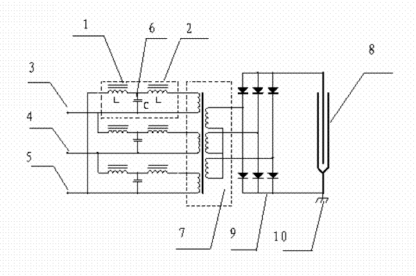 Three-phase L-C constant current source high-voltage power supply