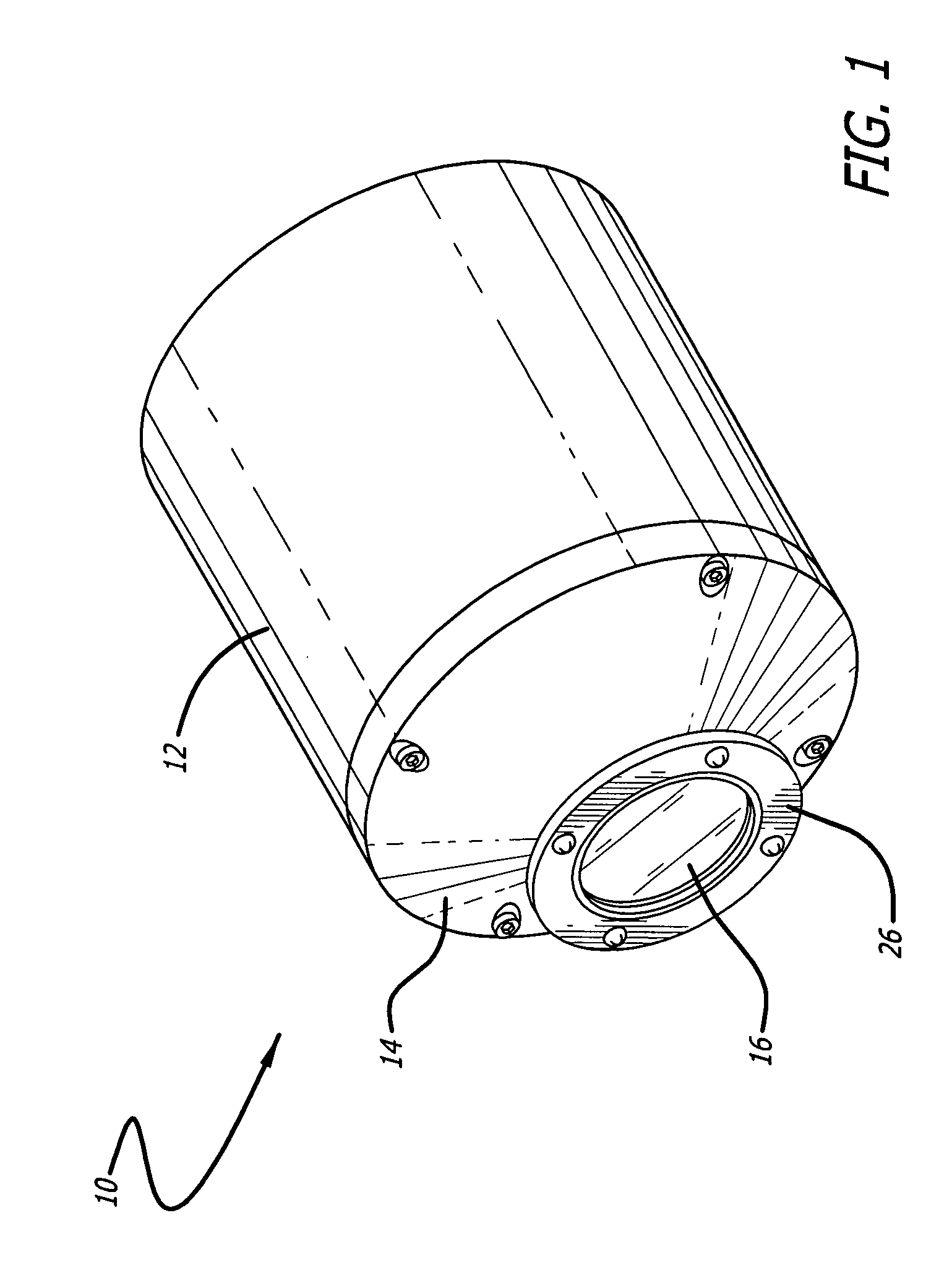 Housing with glass window for optical instruments in high pressure underwater environments