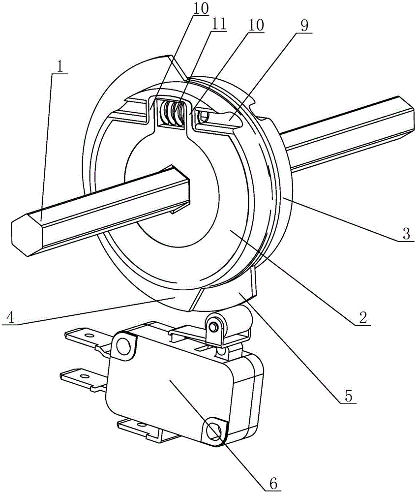 Micro switch triggering cam adjusting device