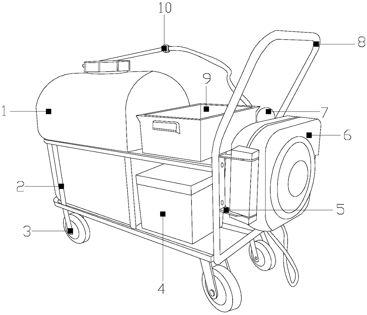 Pesticide spraying mixing device for agricultural planting