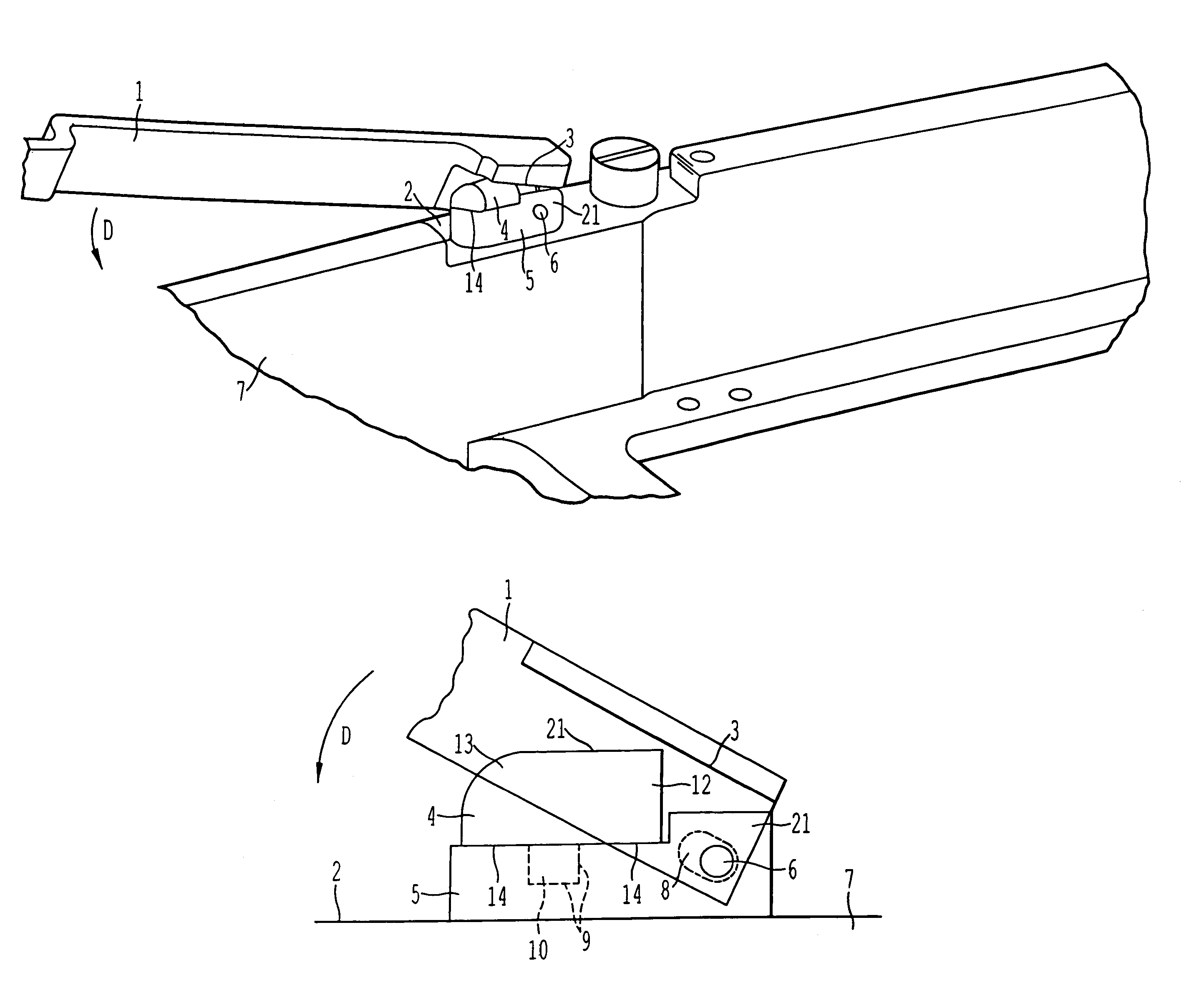 Equipment with a pivoting handle, in particular to be suspended in an aircraft console