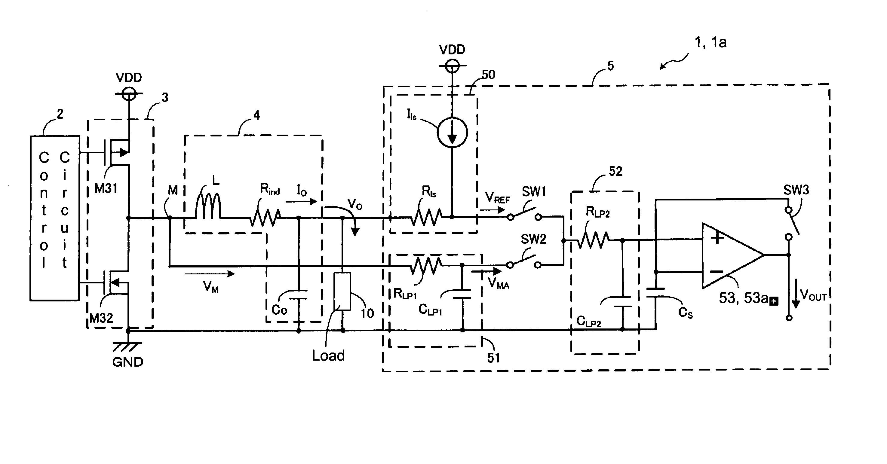 DC to DC converter and voltage detecting circuit and current detecting circuit thereof