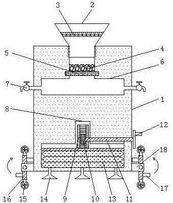 Sewage treatment device which is used in university laboratories and can be fixedly conveniently