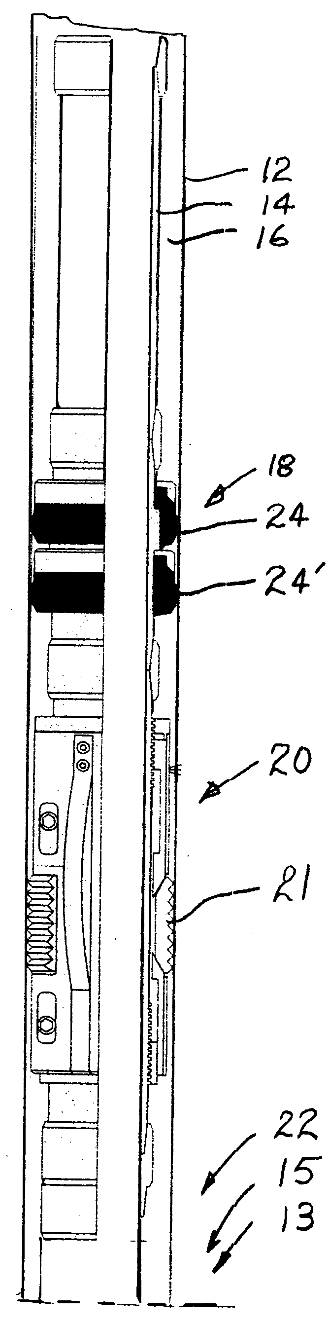 Rotational set well packer device