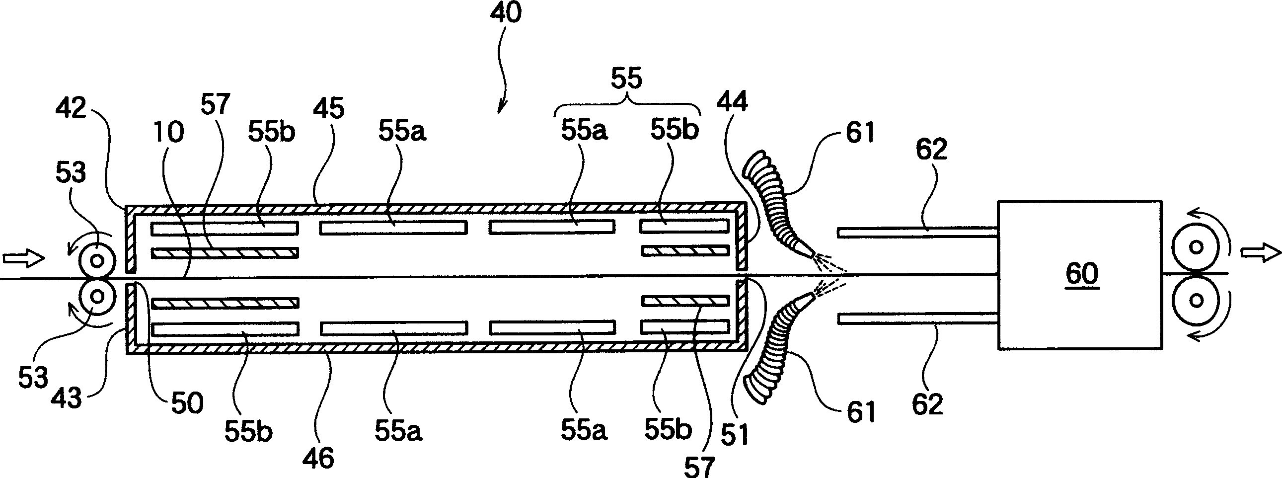 Plating machine and process for producing film carrier tapes for mounting electronic parts