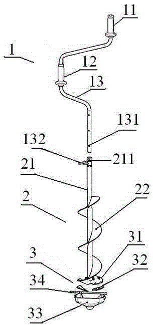 Arc nylon hand-cranking ice auger