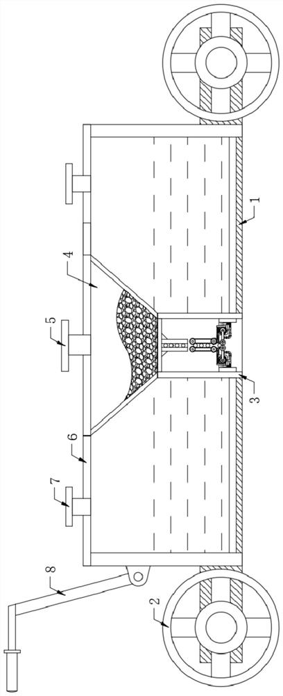 A seeding machine covered with water mist film when sowing