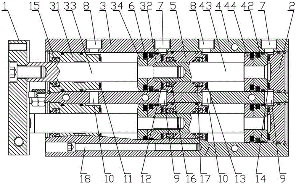 Double-axis multi-force cylinder