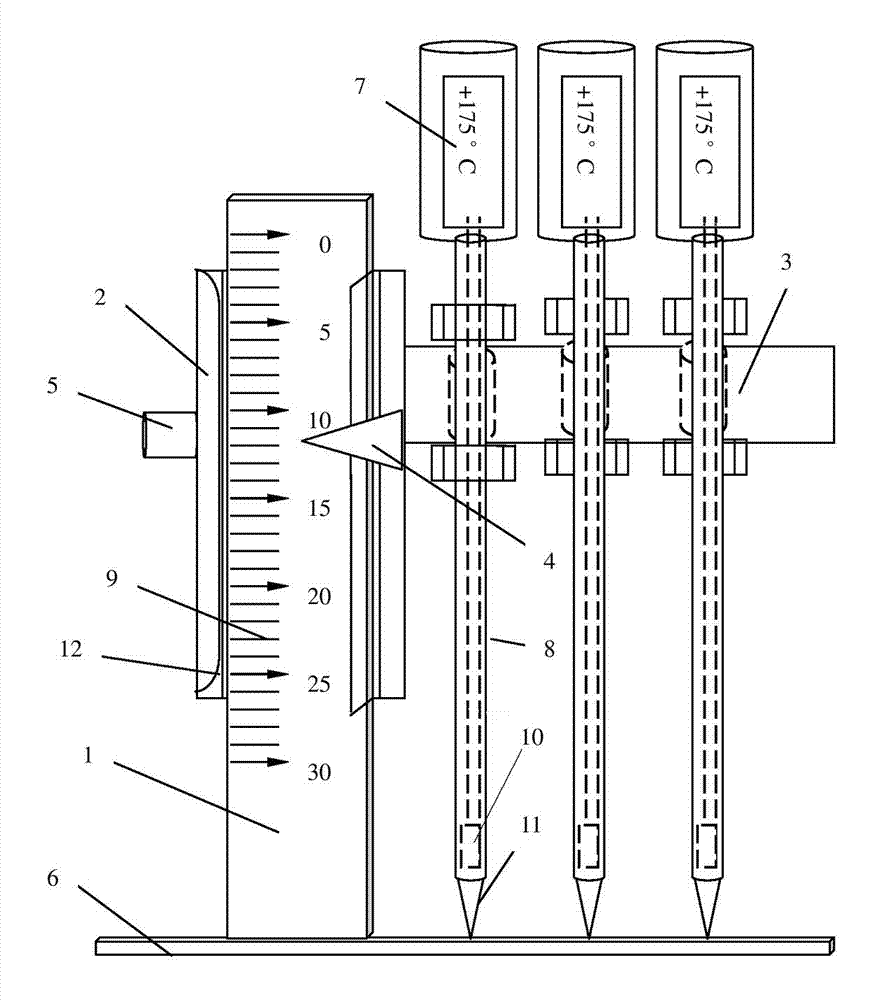 Portable tester for testing lay-down thickness and temperature of asphalt mixtures