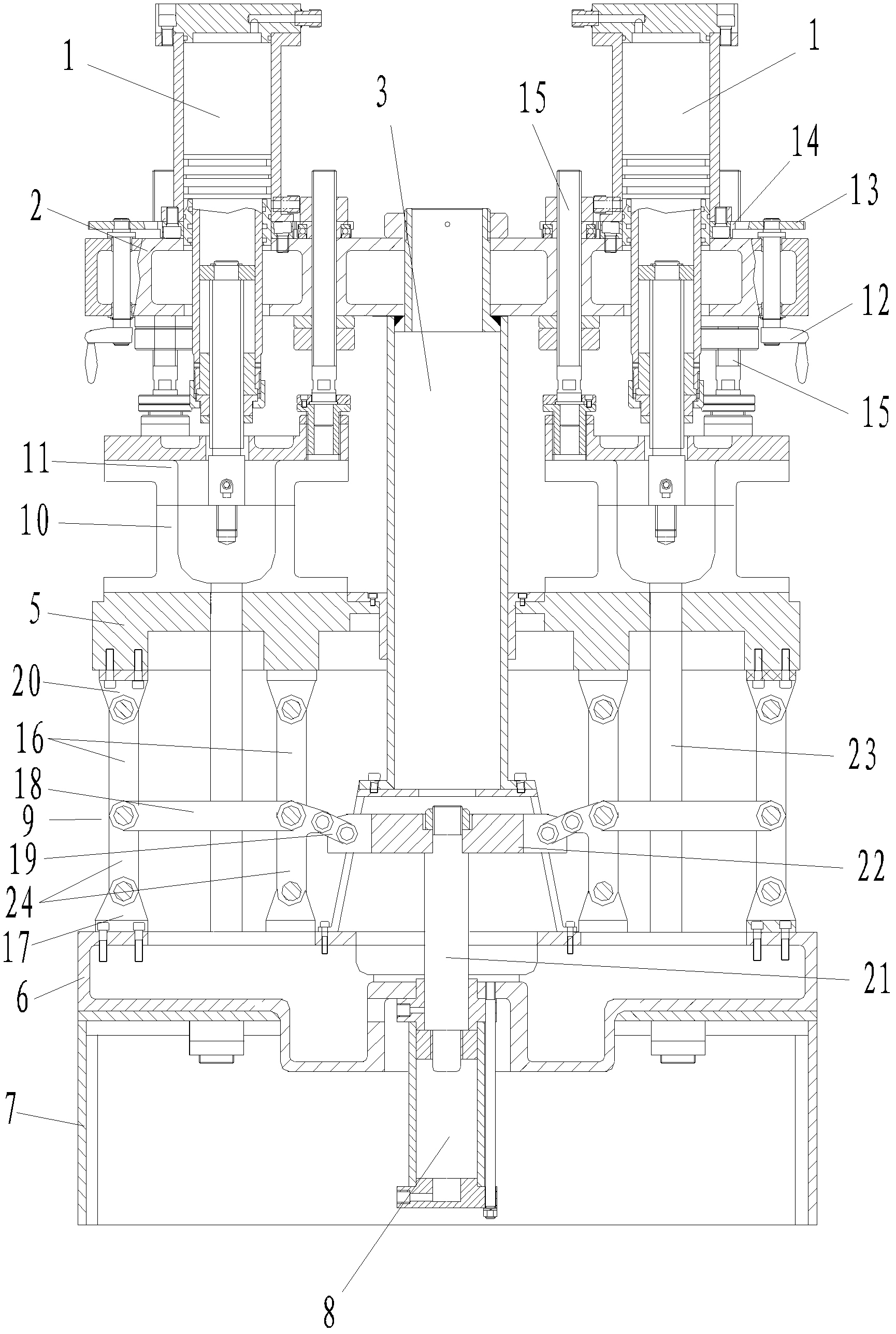 Multi-station hydraulic drawing machine