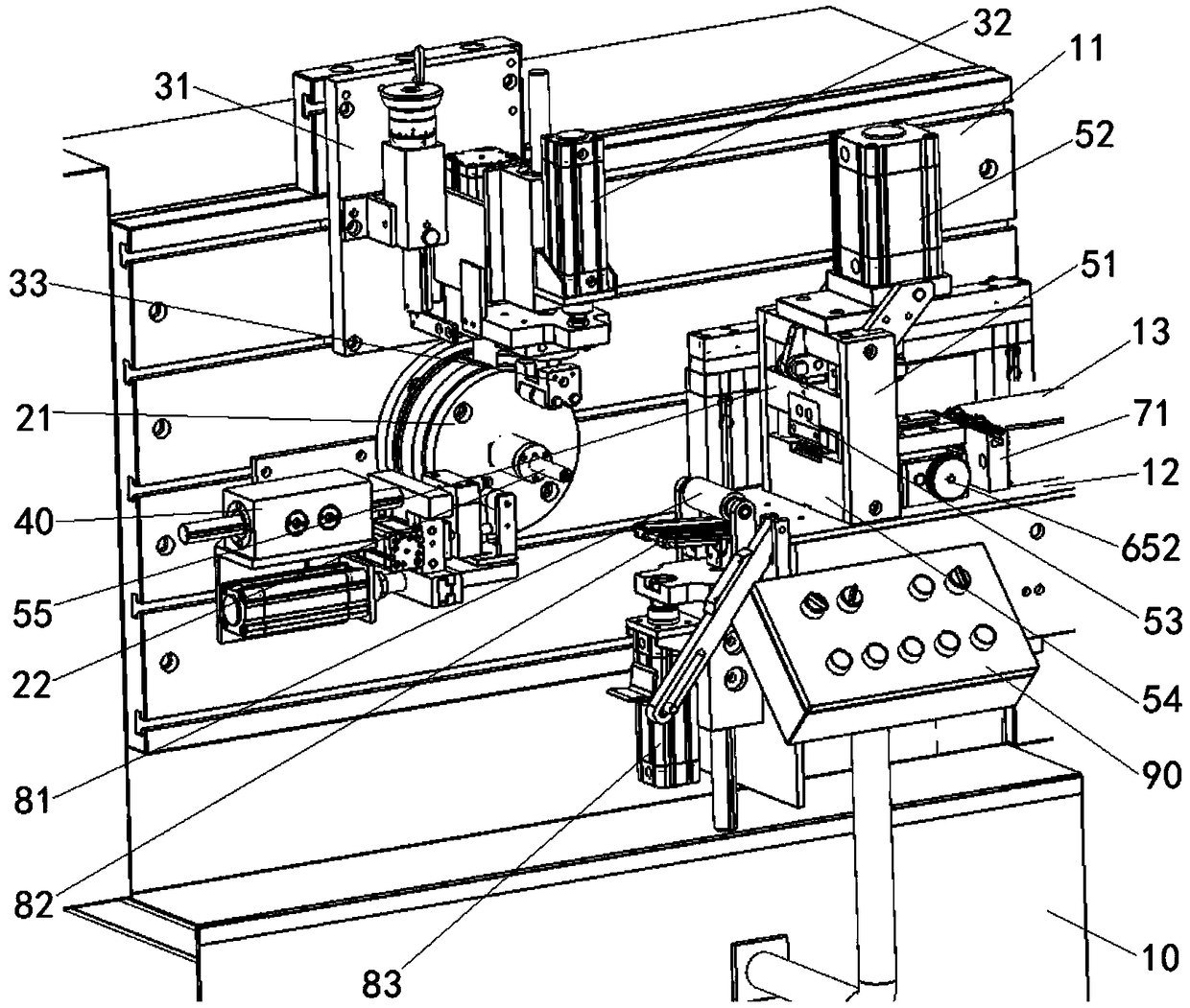 Automatic machining device for steel coil plate for bearing production