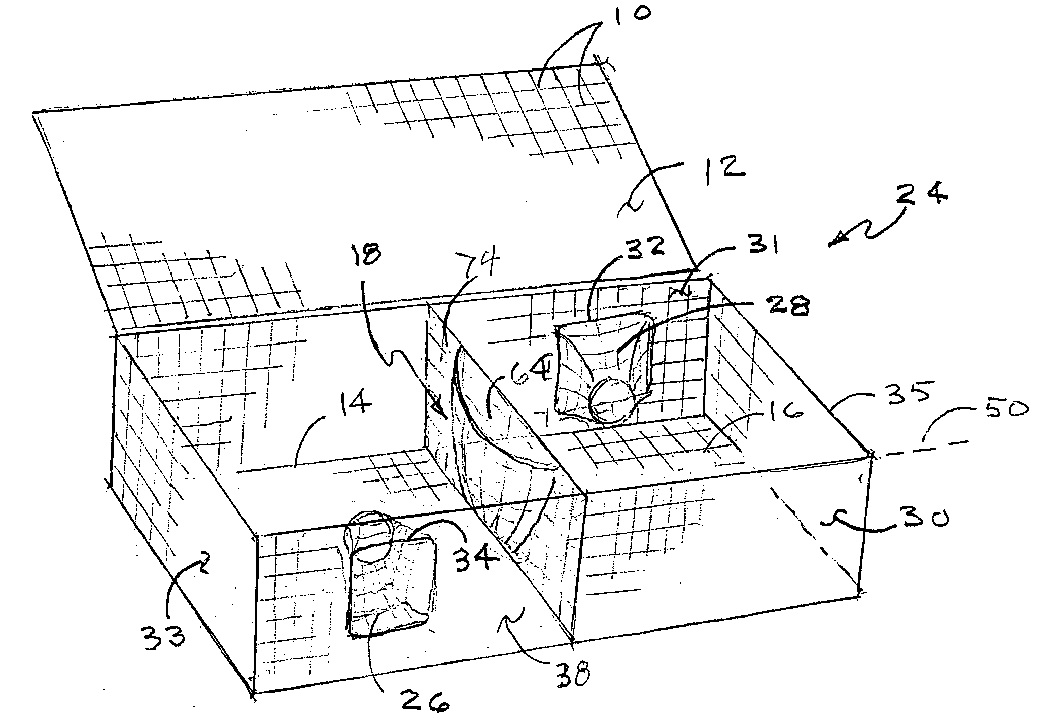 Multiple feeding chamber lobster trap with self closing bait well