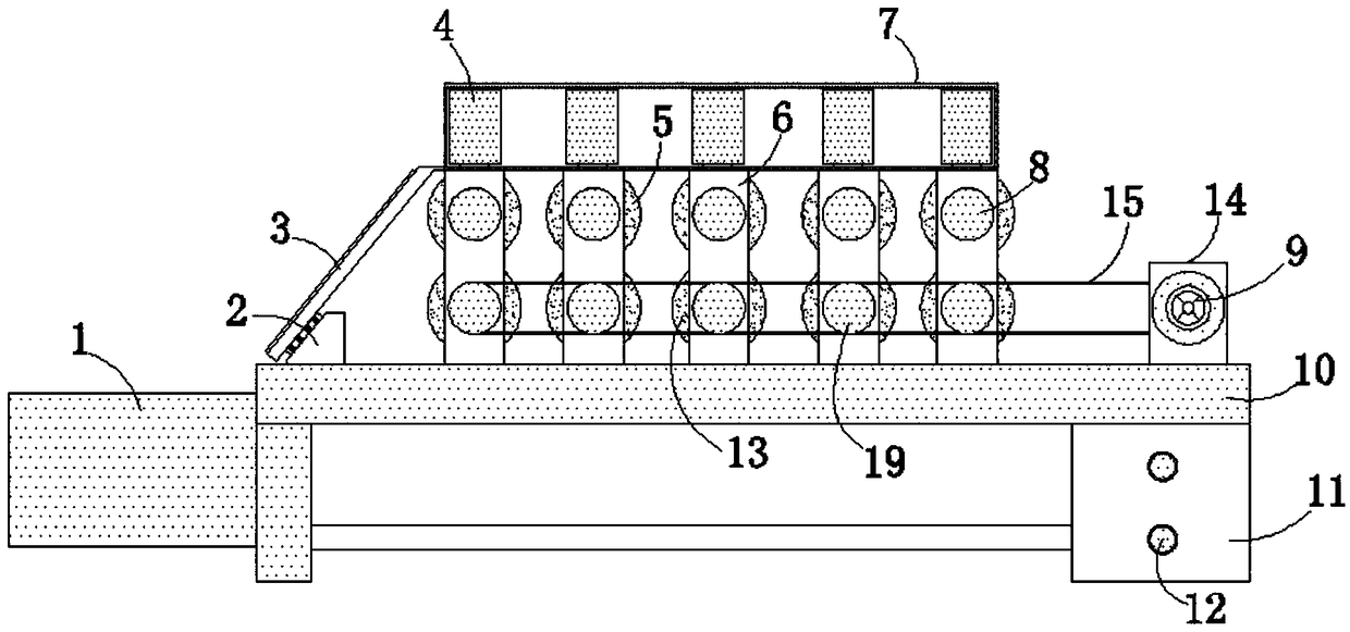 Discharging structure for clothing accessory production