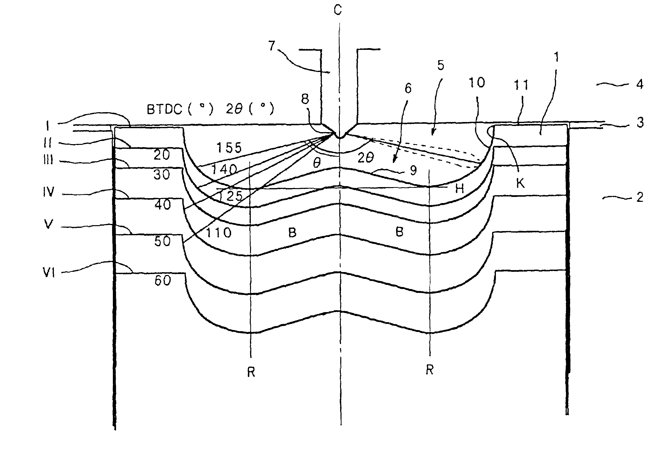 Direct injection diesel engine