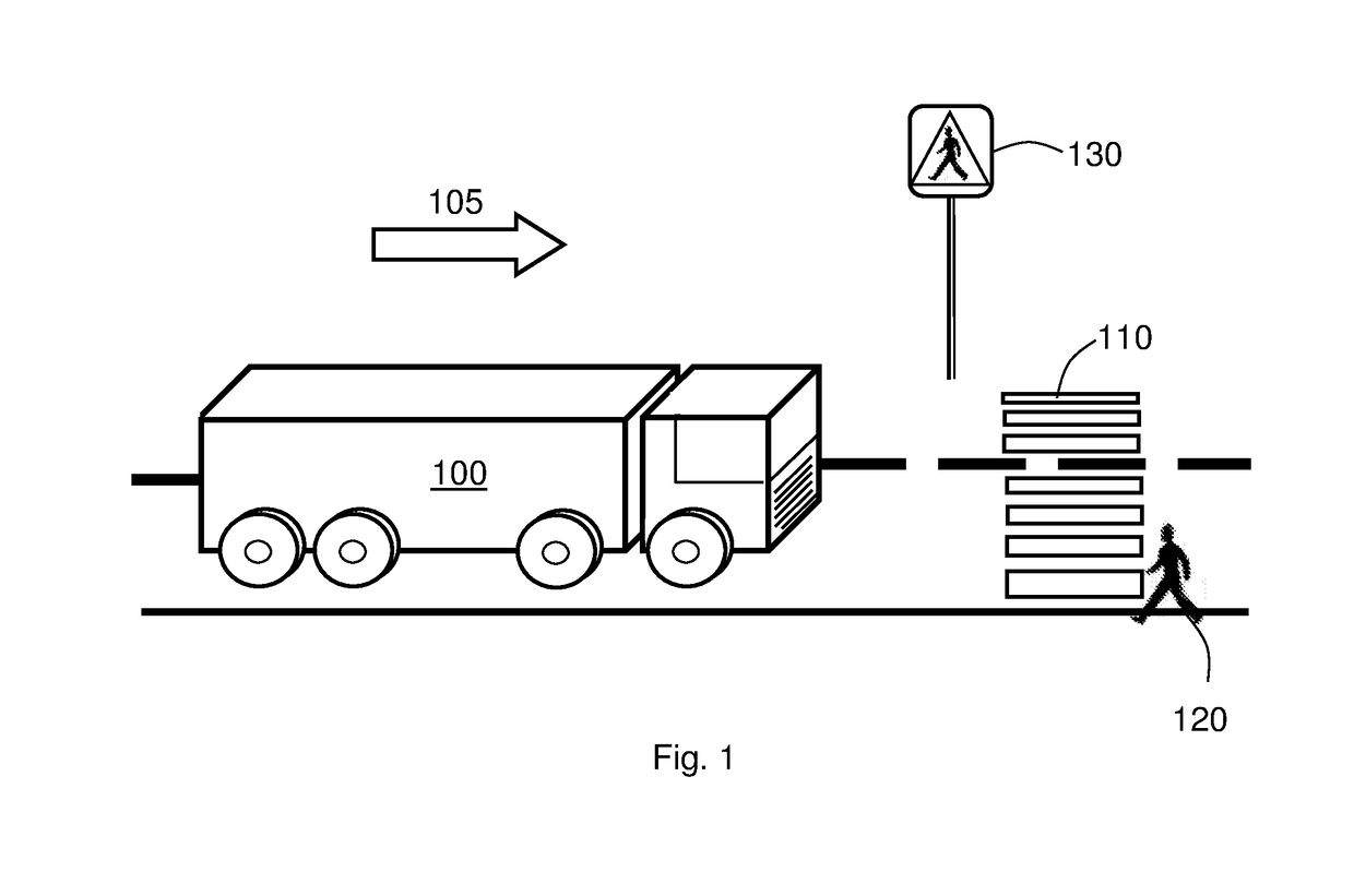 Method and control unit for avoiding an accident at a crosswalk