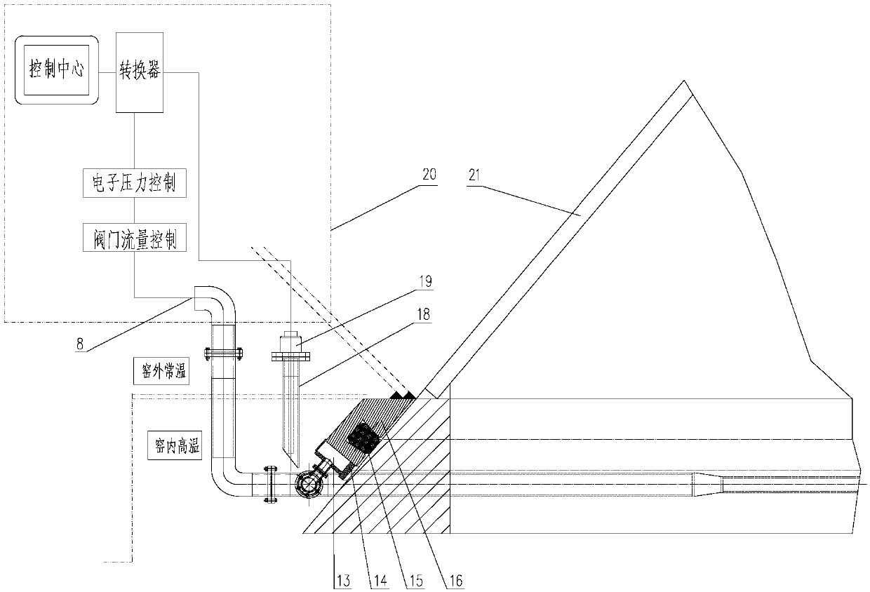 Hanger rod device for hearth charging of lime double-hearth shaft kiln