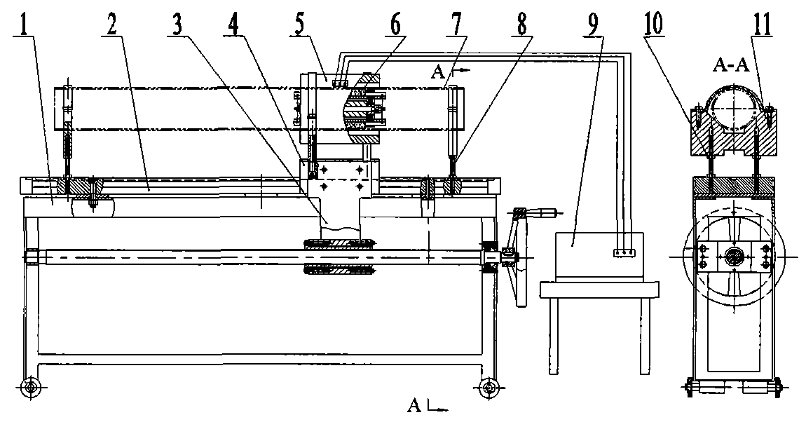 Long round pipe inner surface processing equipment and process thereof