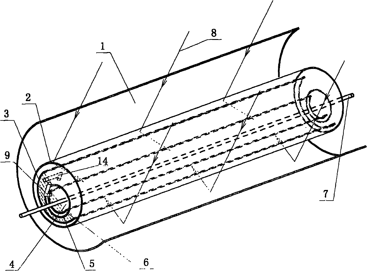 A multiple-effect casing tube-type solar energy seawater desalination apparatus having a light-condensing function