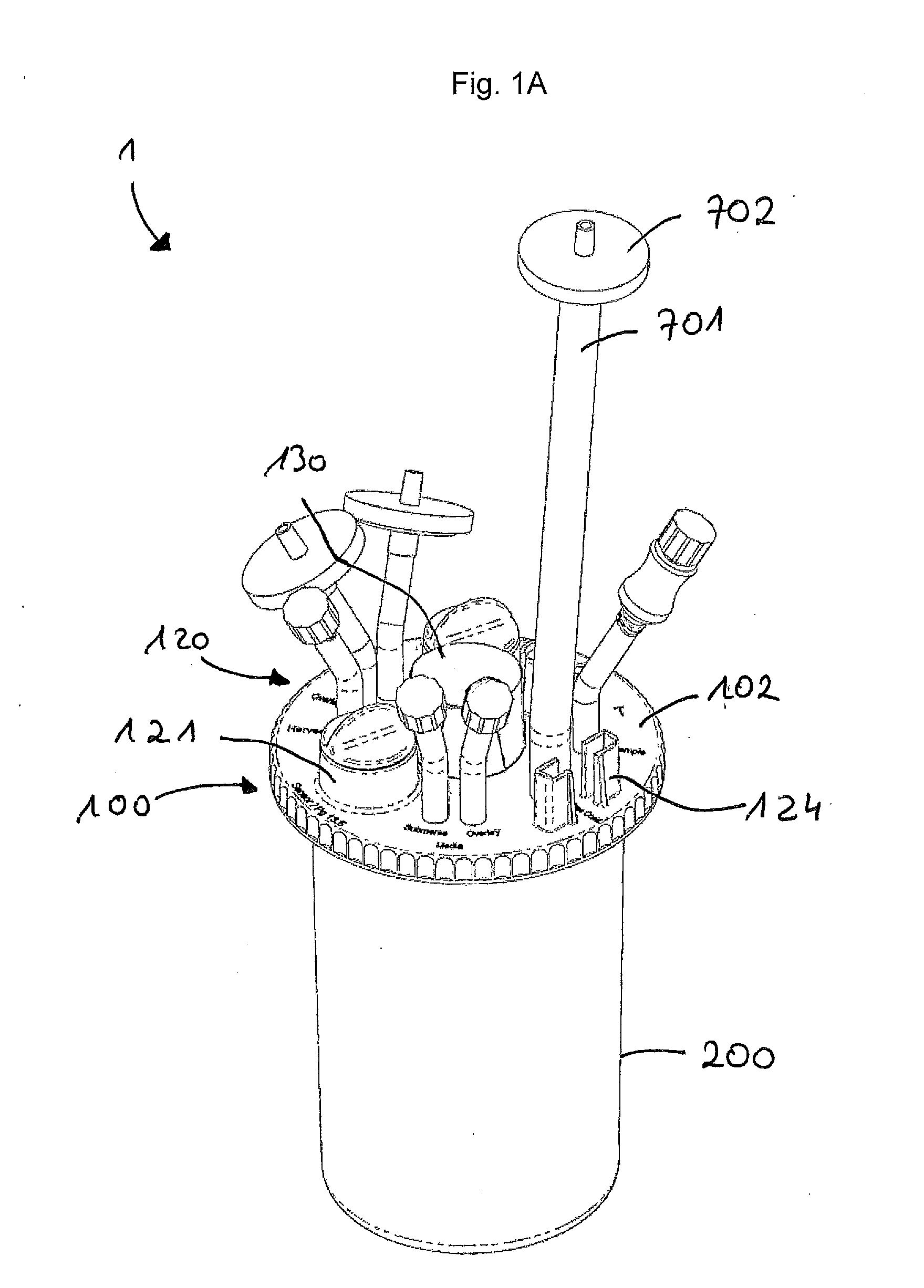 Single-use bioreactor and head plate, and a process for manufacturing same