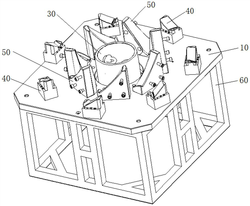 Assembling tool and assembling method for large-size split type composite propeller