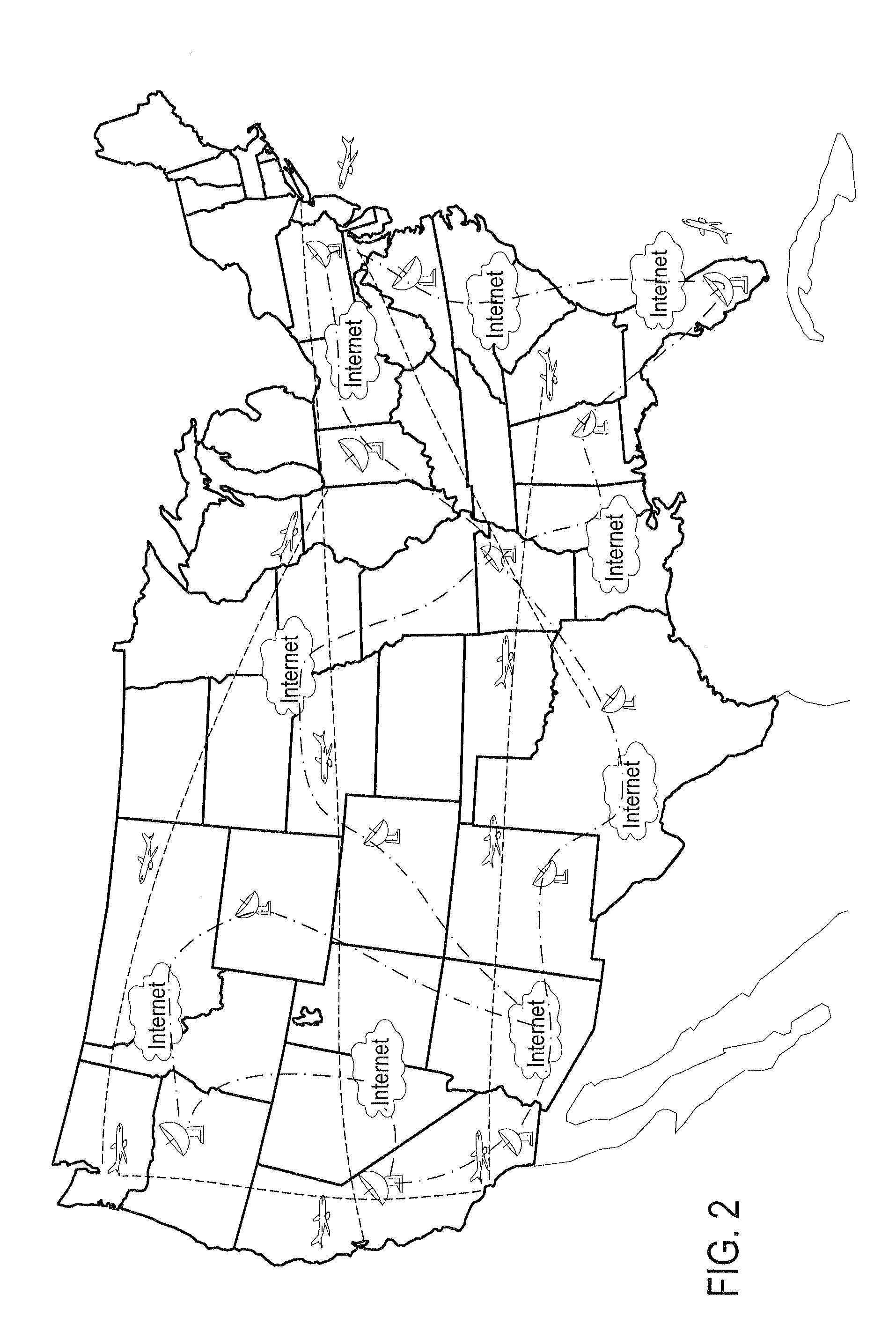 Terrestrial based high speed data communications mesh network