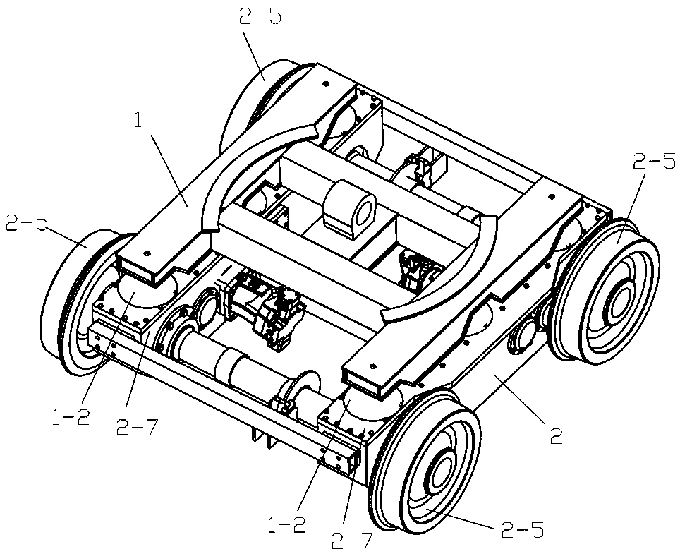 Railway running gear of road-railer