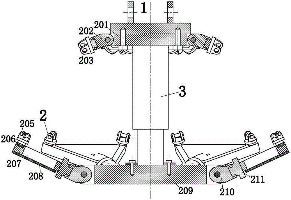 Adjustable grab bucket based on parallel mechanism control