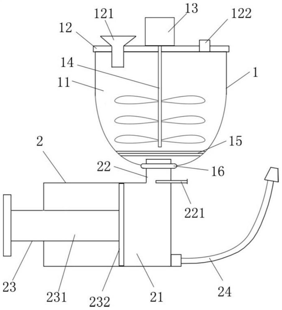 Gypsum slurry stirring and perfusion device