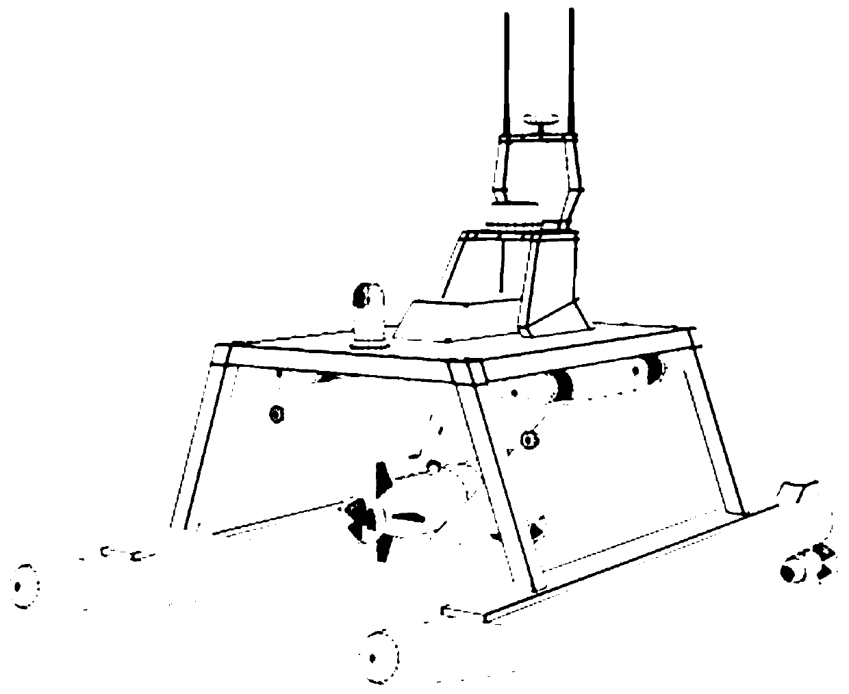 AUV rapid distributing and releasing recovering device under high sea conditions