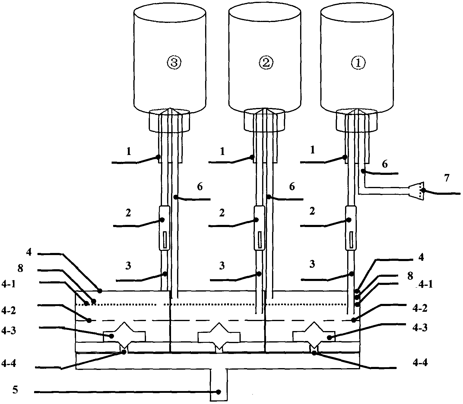 Transfusion device having automatic bottle change and safety protection functions