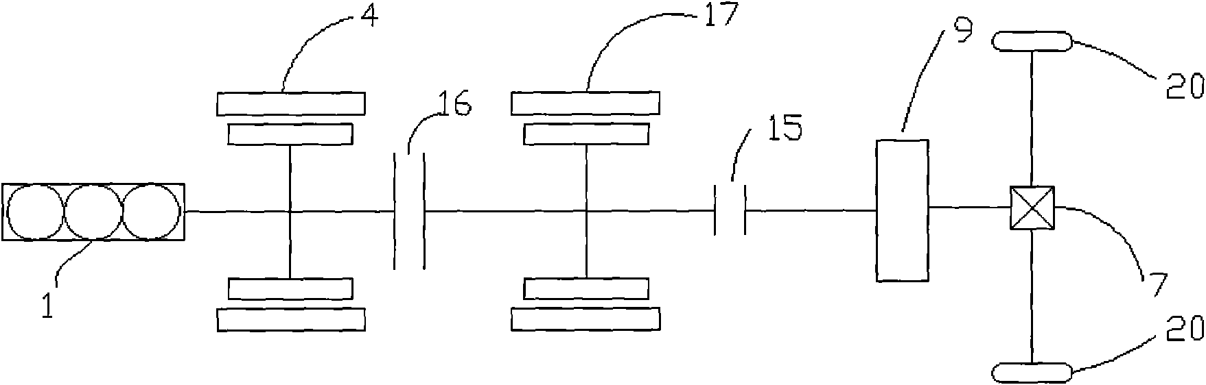 Series/parallel double-motor and multi-clutch hybrid drive unit for vehicle