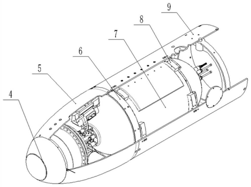 A large underwater vehicle with self-destructing wings