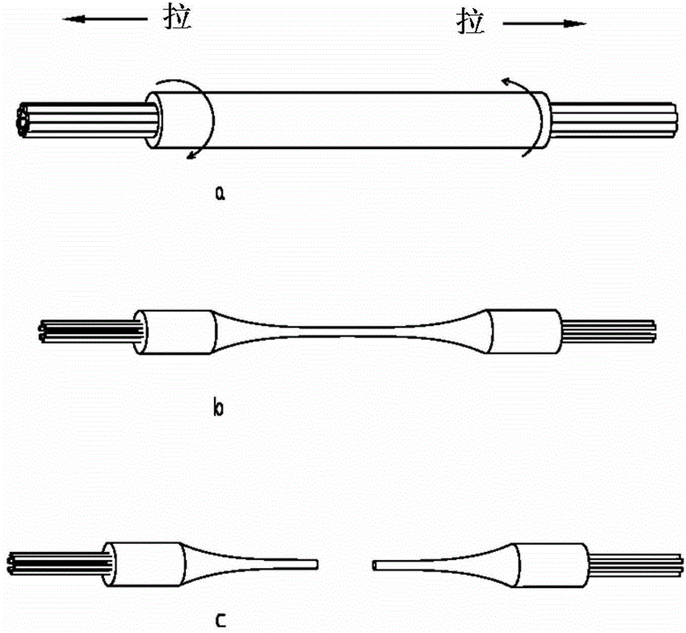 Pump fiber combiner manufacturing method for large power fiber laser