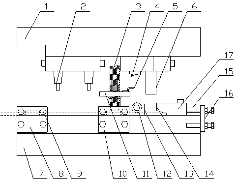 Progressive die for C-shaped clamping frame