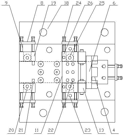 Progressive die for C-shaped clamping frame