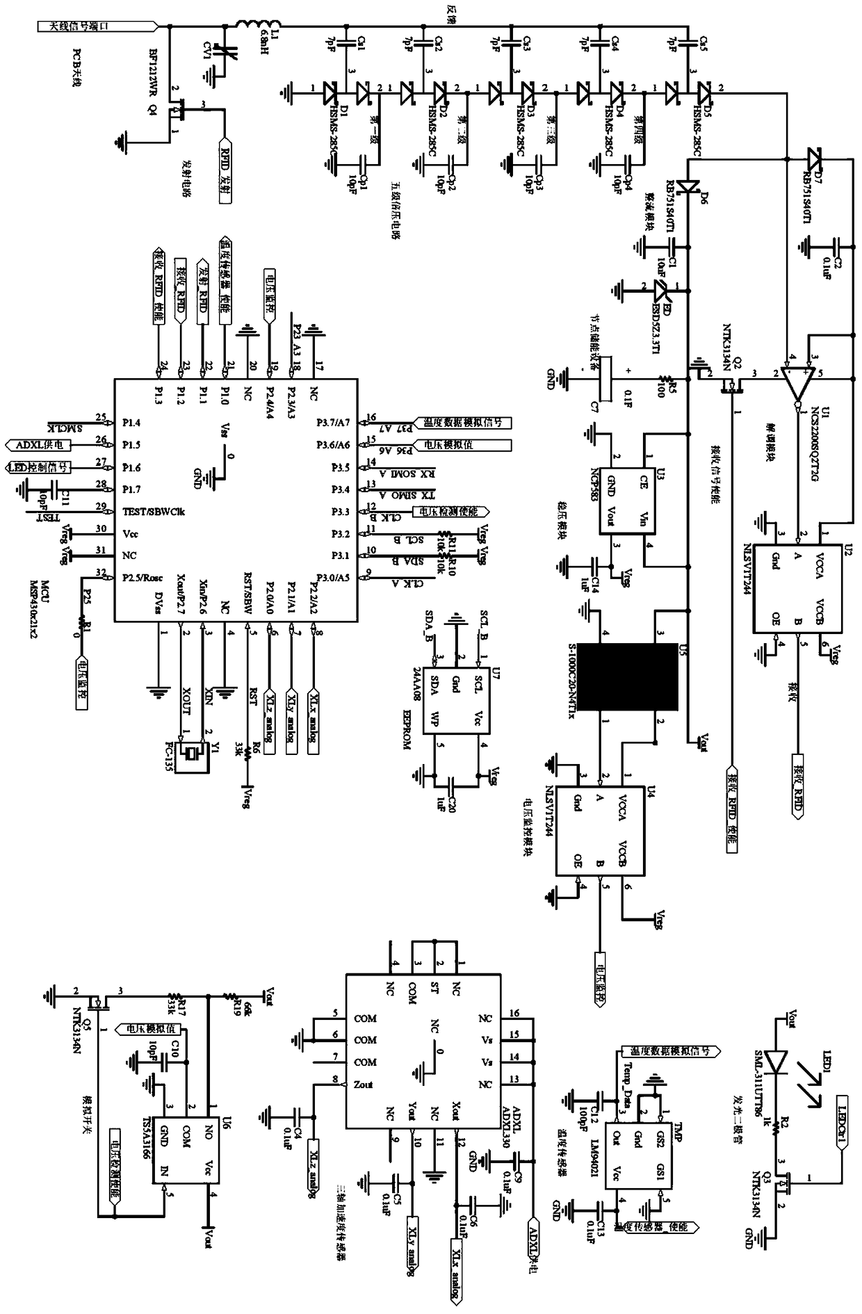 Energy harvesting and consumption performance test system for rechargeable wireless sensor network