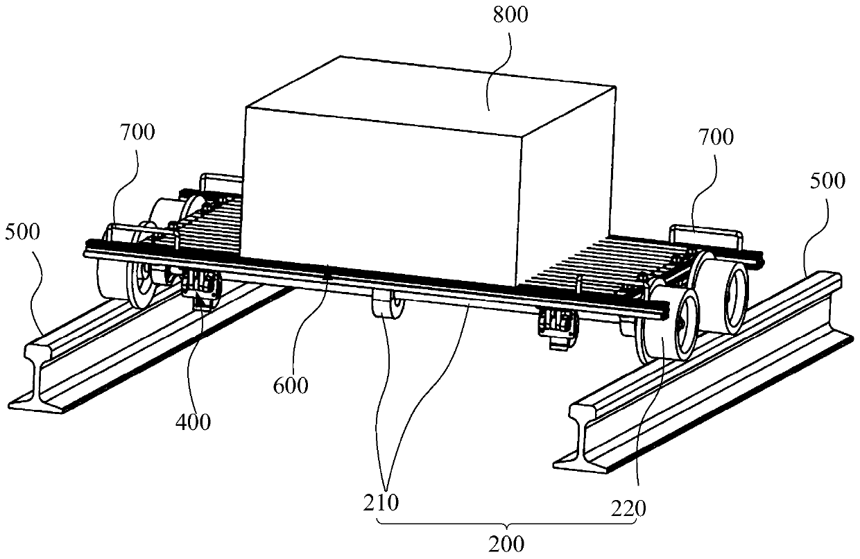 Track walking device and track testing robot