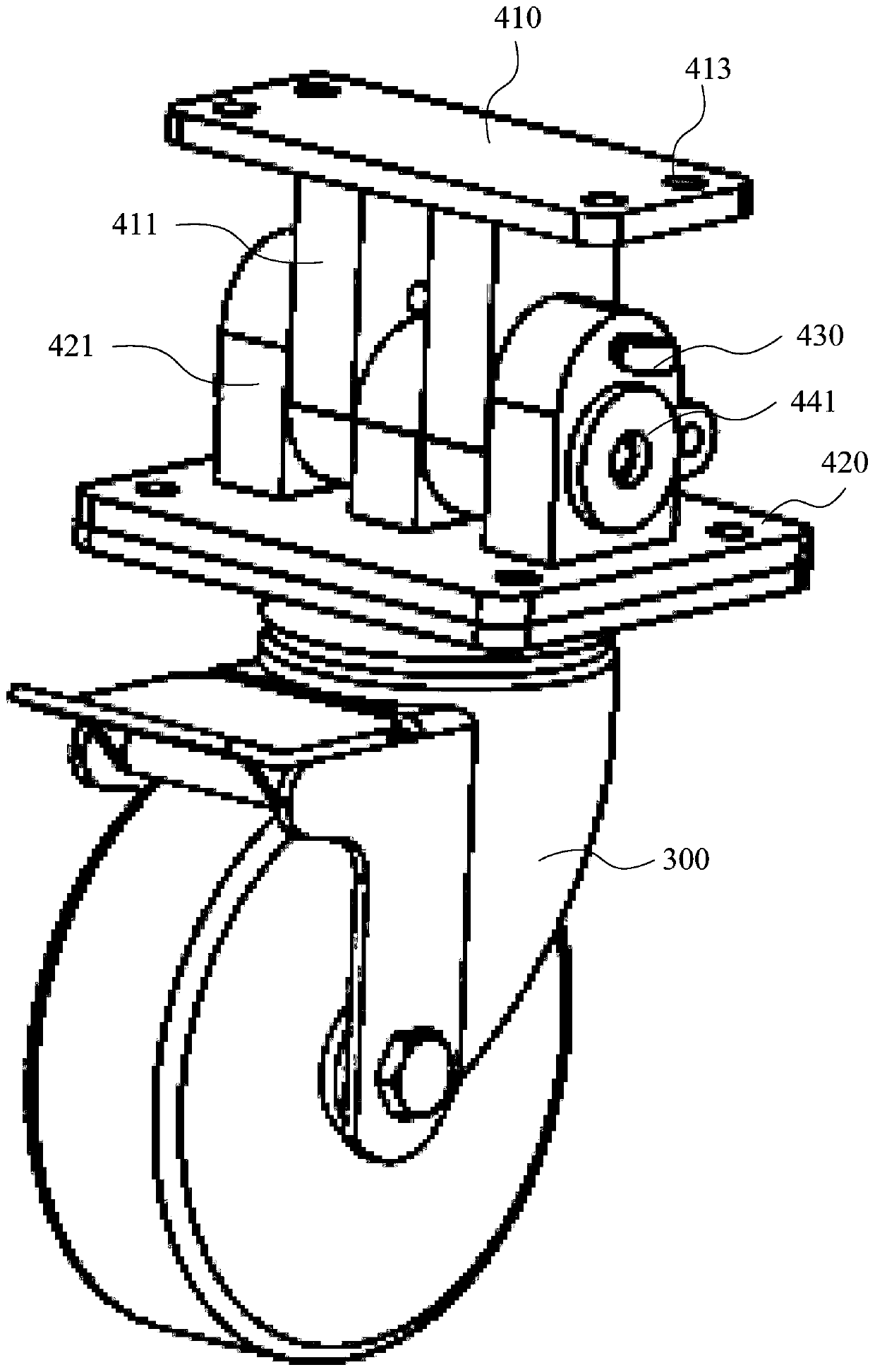 Track walking device and track testing robot