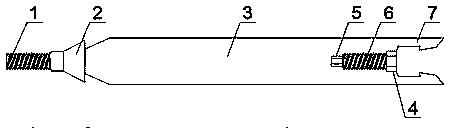 Segmented anchored connectible extension anchor rod and installation device thereof