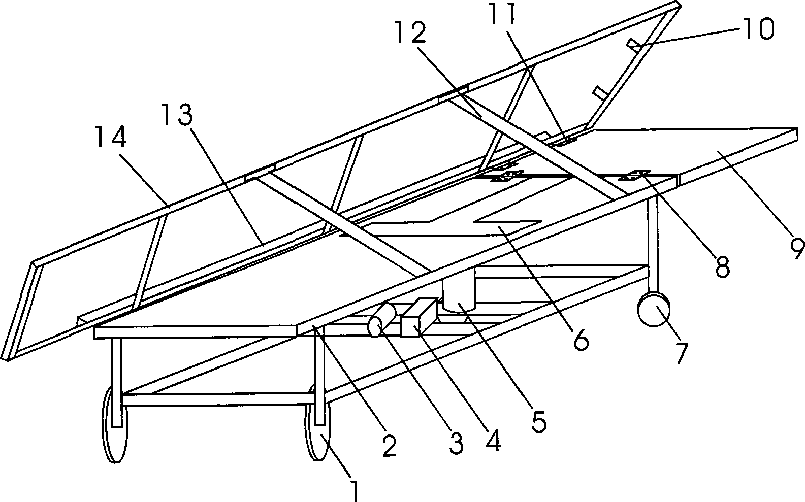 Semi-automatic hydraulic wall board conveying upending vehicle