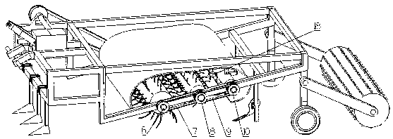 Straw stubble smashing and returning machine