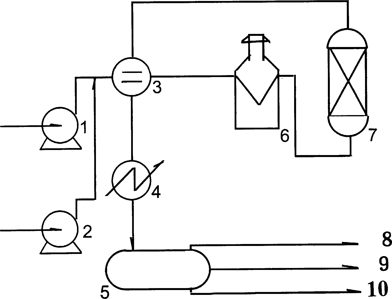 Method for low-pressure continuous hydrolysis preparation of fatty acid