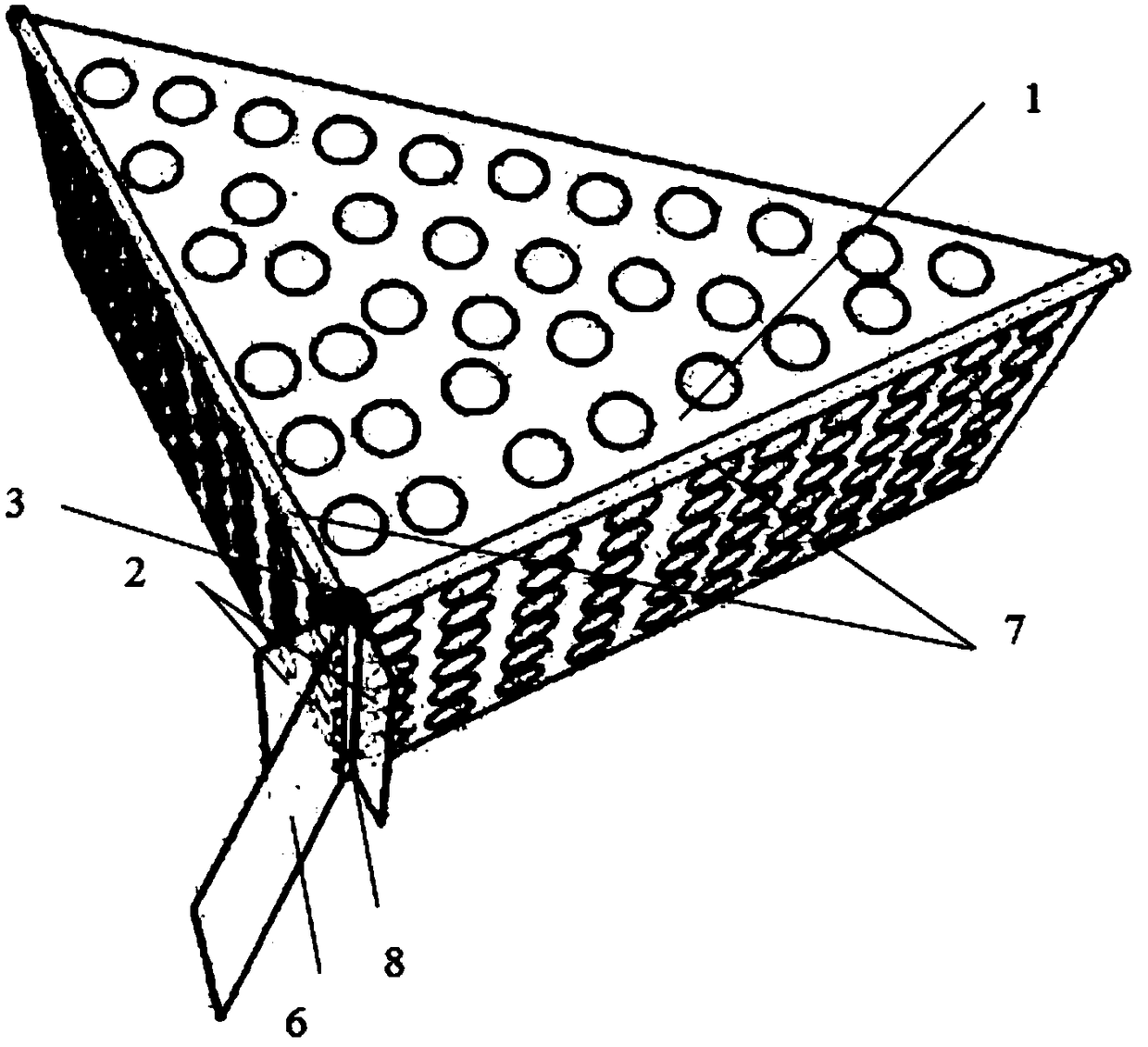 Field runoff test plot dry branch and fallen leaf intercepting and cleaning device