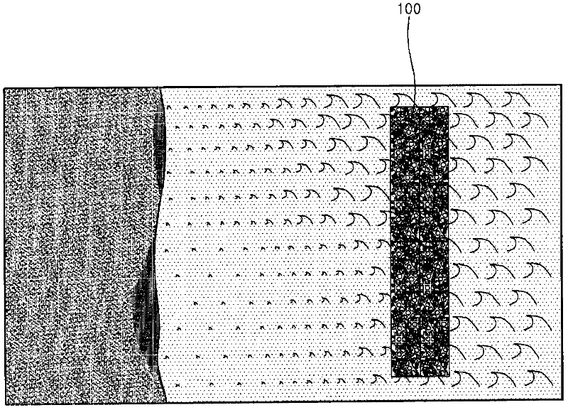 Porous underwater breakwater for preventing shore erosion and forming a fishing ground, and method for producing environmentally-friendly blocks for the underwater breakwater