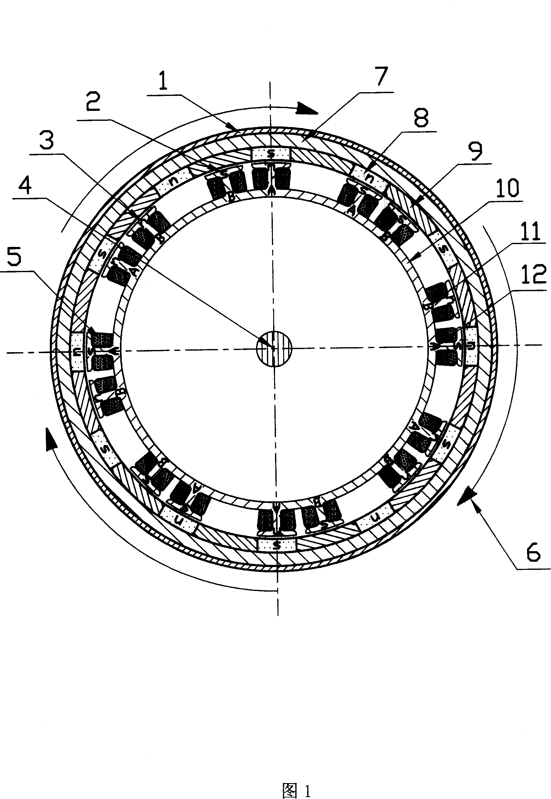 Non negative torque outer-rotor permanent magnet motor