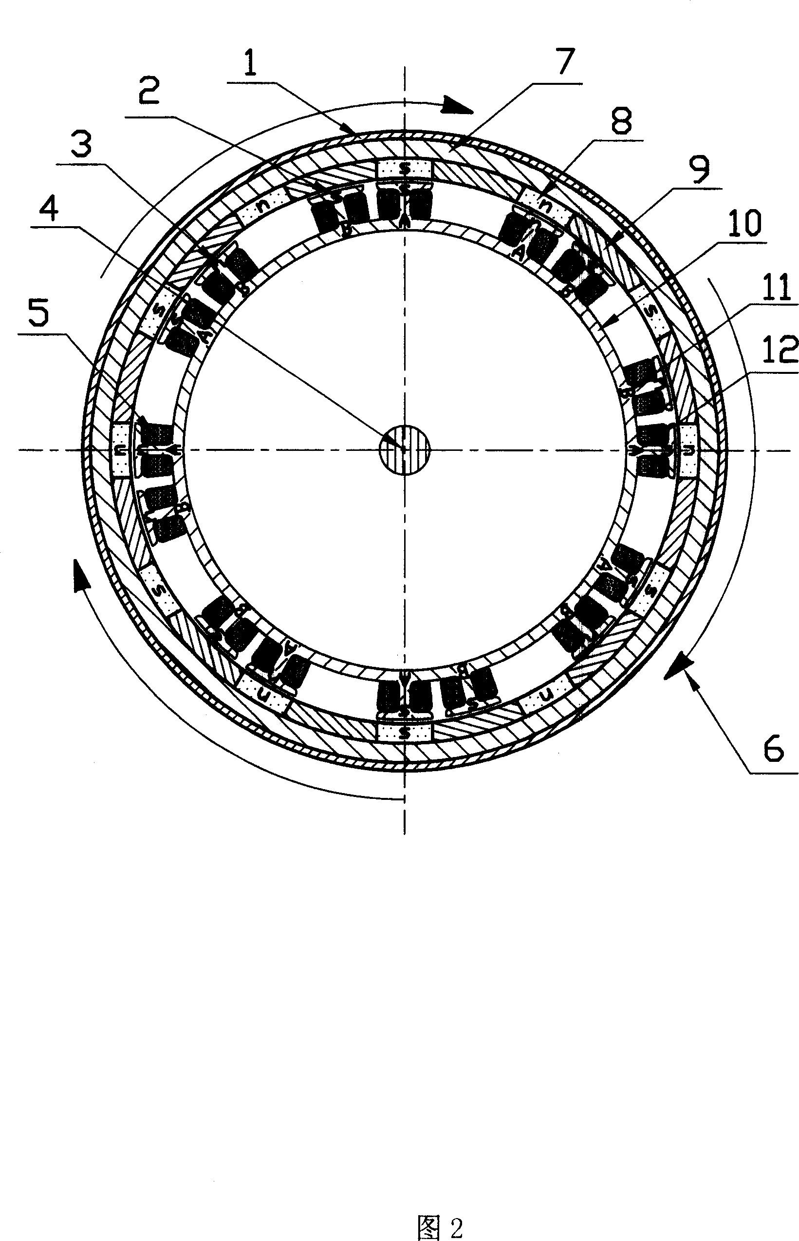 Non negative torque outer-rotor permanent magnet motor